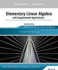 Image of Elementary linear algebra with supplemental applications. Eleventh International Student Edition