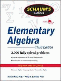 Image of Schaum's outline of elementary algebra. Third Edition