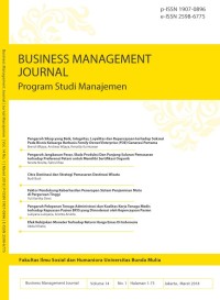 Image of Business Management Journal : Program Studi Manajemen, Vol. 15, No. 2, September 2019