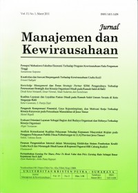 Image of Jurnal Manajemen dan Kewirausahaan, Vol. 13 No. 1, Maret 2011