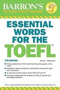 Image of Barron's essential words for the TOEFL : Test of English as a Foreign Language
