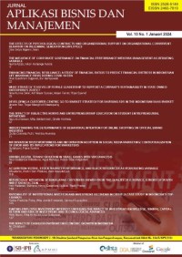 Image of Jurnal Aplikasi Bisnis dan Manajemen volume 10 no 1, Januari 2024