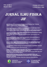 Image of Jurnal Ilmu Fisika (JIF) vol. 14 no. 1, Maret 2022
