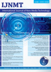 Image of IJNMT : international journal of new media technology Vol. 8 No. 1, June 2021