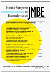 Image of Journal of Management and Business Environment (JMBE) special issue of the 9th International Conference on Business and Economy, June 2024