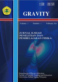 Image of Gravity: Jurnal Ilmiah Penelitian dan Pembelajaran Fisika vol. 7, no. 1, February 2021