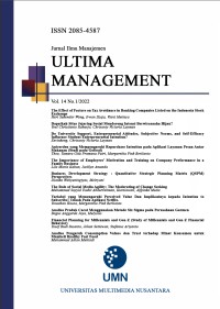Image of Ultima management : jurnal ilmu manajemen Vol. 14 No. 1, Juni 2022