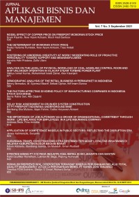 Image of Jurnal aplikasi bisnis dan manajemen vol. 7 no. 3 september 2021