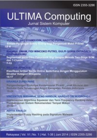 Image of Ultima Computing : Jurnal Sistem Komputer Vol 7 No. 2, Desember 2015