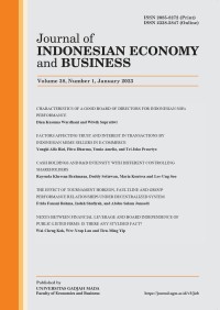 Image of Journal of Indonesian Economy and Business vol. 38, no. 1, January 2023
