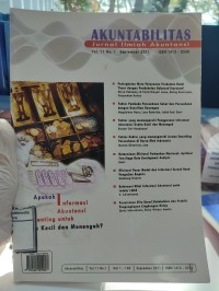Image of Akuntabilitas : jurnal ilmiah akuntansi Vol. 11 No. 1, September 2011