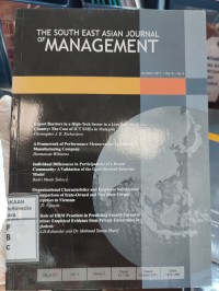 Image of The South East Asian journal of management Vol. 5 No. 2 October 2011