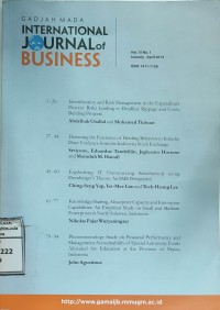 Image of Gadjah Mada International Journal of Business Vol 15 no 1 January - April 2013