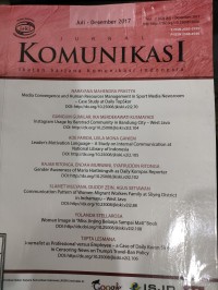 Image of Jurnal Ilmu Komunikasi Vol. 2 No. 2 Juli - Desember 2017