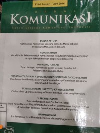 Image of Jurnal Ilmu Komunikasi Vol. 1 No. 1 Januari - Juni 2016