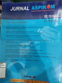 Image of Jurnal Asosiasi Pendidikan Tinggi Ilmu Komunikasi (ASPIKOM) Vol. 3 No. 2, Januari 2017