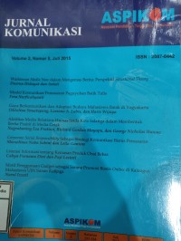 Image of Jurnal Asosiasi Pendidikan Tinggi Ilmu Komunikasi (ASPIKOM) Vol. 2 No. 5, Juli 2015