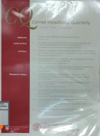Image of Cornell hospitality quarterly Volume 59 No. 3 Agustus 2018