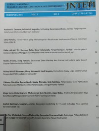 Image of Jurnal Nasional Teknik Elektro dan Teknologi Informasi JNTETI Vol.5 No.1 Februari 2016