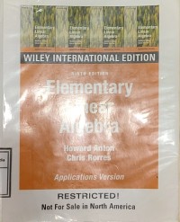 Image of Elementary Linear Algebra. Ninth Edition