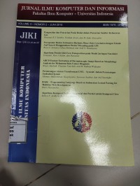Image of Jurnal Ilmu Komputer Dan Informasi Vol. 3 No. 2 Juni 2010