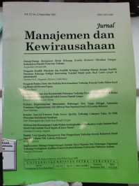 Image of Jurnal Manajemen dan Kewirausahaan Vol. 12 No. 2, September 2010