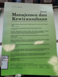 Image of Jurnal Manajemen dan Kewirausahaan Vol. 13 No. 1, Maret 2011