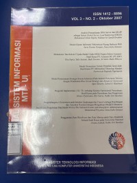Image of Jurnal Sistem Informasi vol. 3, no. 2, Oktober 2007