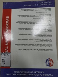 Image of Jurnal Sistem Informasi MTI-UI Vol 7 No. 2, Oktober 2011