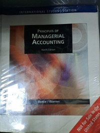 Image of Principles of managerial accounting. Ninth Edition