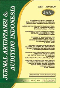 Image of Jurnal akuntansi dan auditing Indonesia Vol. 17 No. 1, Juni 2013
