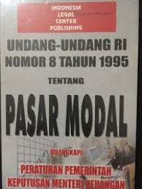 Image of Undang-Undang RI nomor 8 tahun 1995 tentang pasar modal
