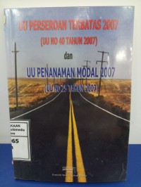 Image of UU perseroan terbatas 2007 (UU No 40 Tahun 2007) dan UU penanaman modal 2007 (UU No 25 Tahun 2007)